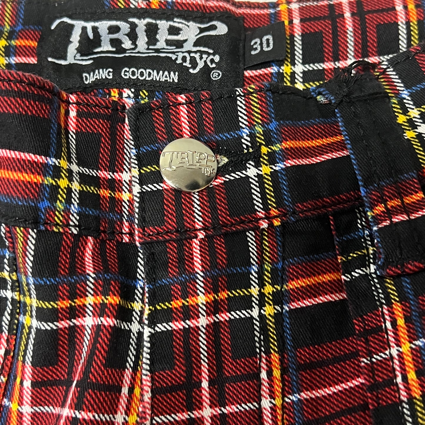 【TRIPP NYC】CLASSIC SLIM LEG BONDAGE PANT BLACK PLAID(IS674MP)