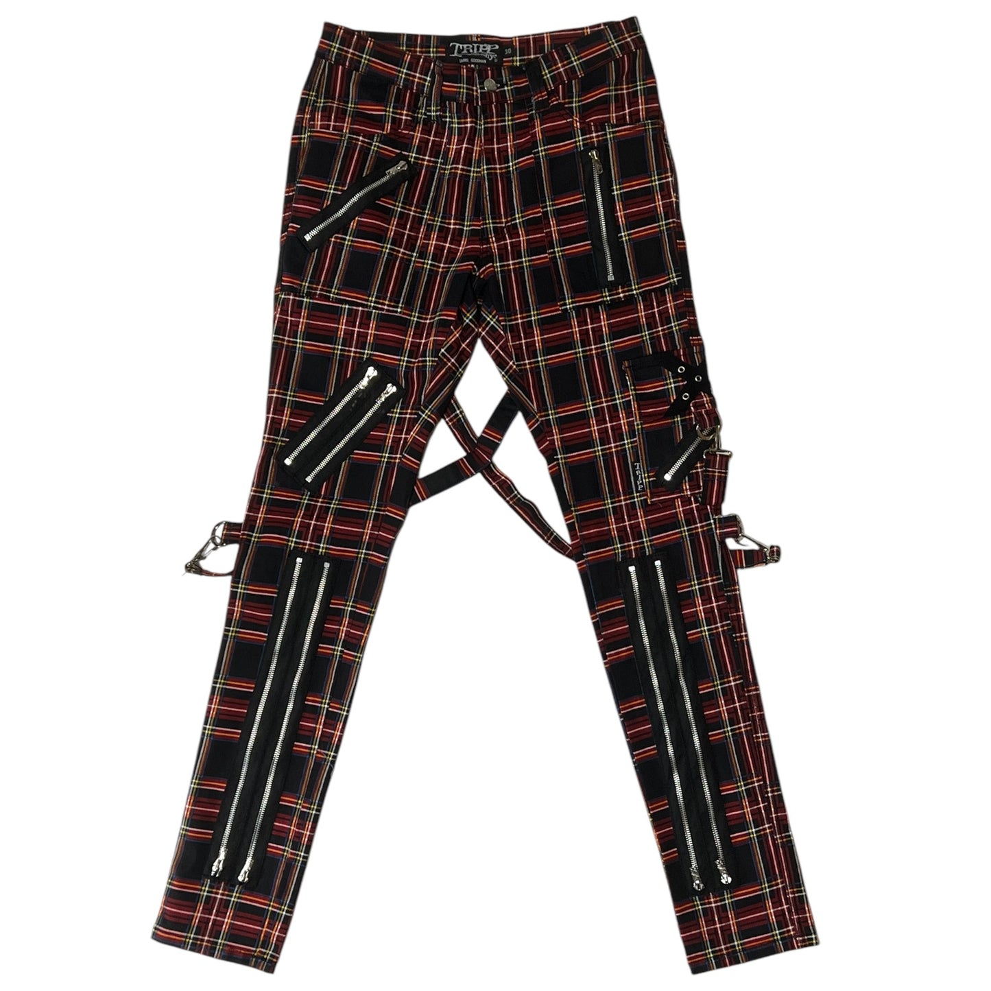 【TRIPP NYC】CLASSIC SLIM LEG BONDAGE PANT BLACK PLAID(IS674MP)