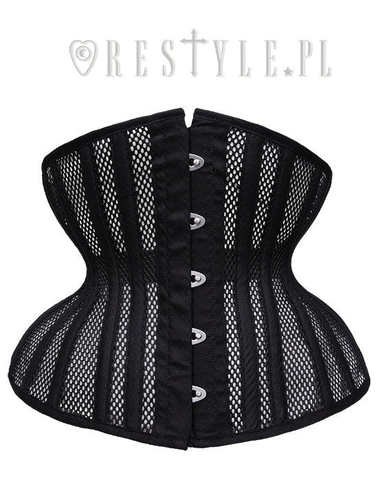 【RESTYLE】ブラックメッシュ 砂時計型アンダーバストコルセット【取寄】