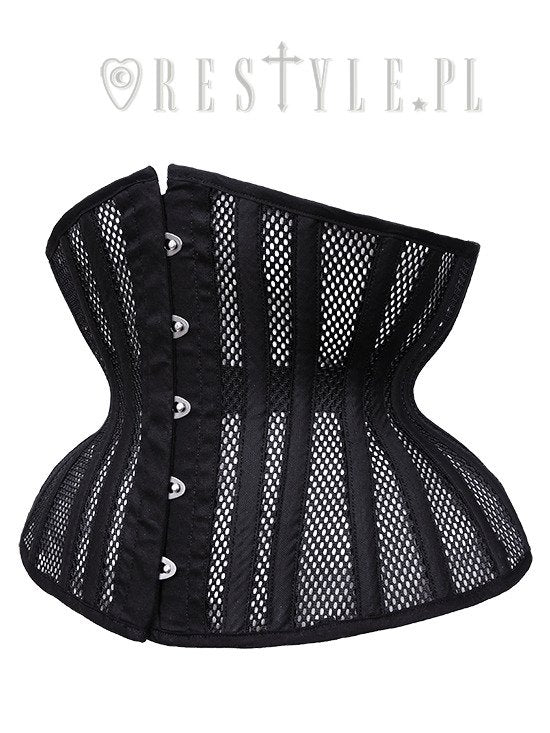 【RESTYLE】ブラックメッシュ 砂時計型アンダーバストコルセット【取寄】