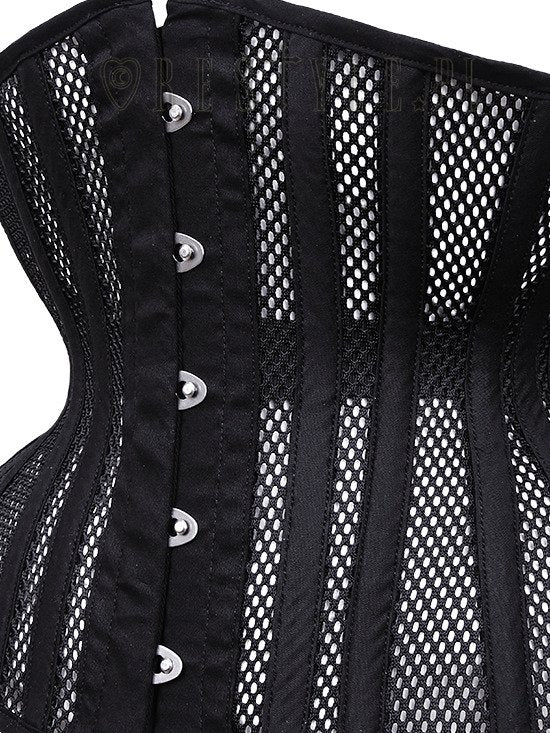 【RESTYLE】ブラックメッシュ 砂時計型アンダーバストコルセット【取寄】