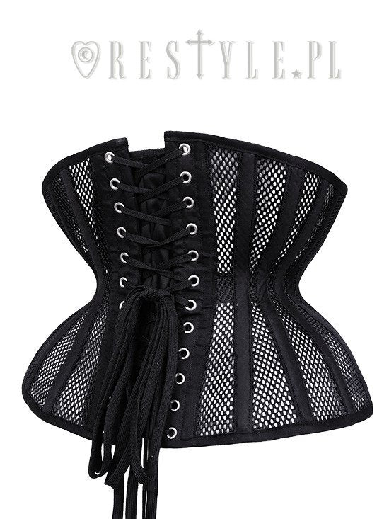 【RESTYLE】ブラックメッシュ 砂時計型アンダーバストコルセット【取寄】