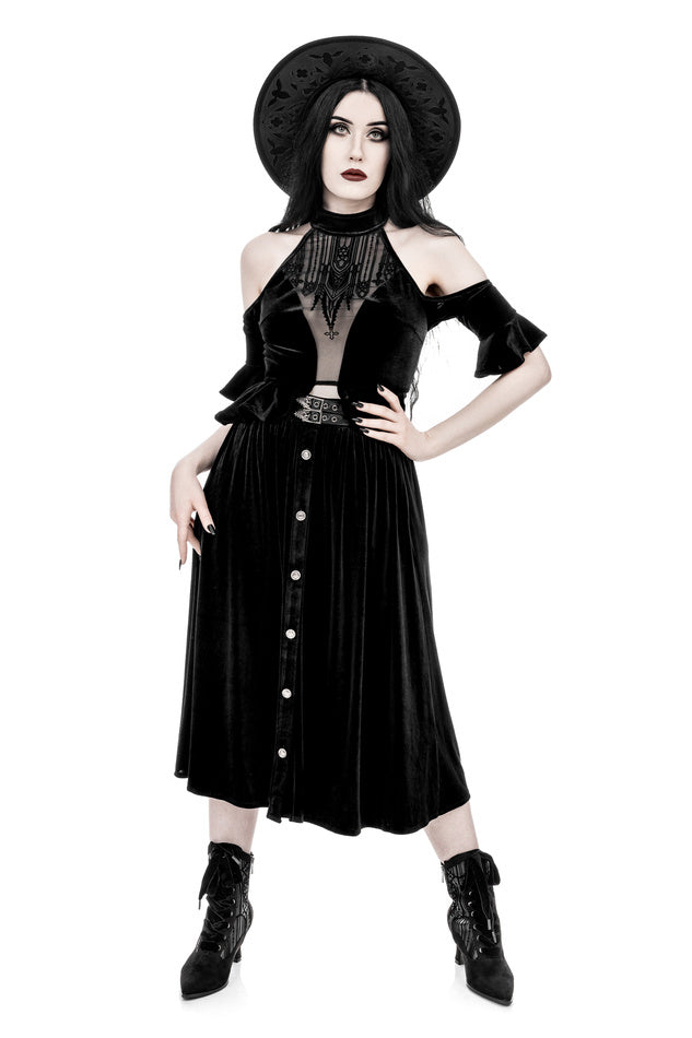 【RESTYLE】トップス*DARK ALTAR HALTERNECK TOP【取寄】