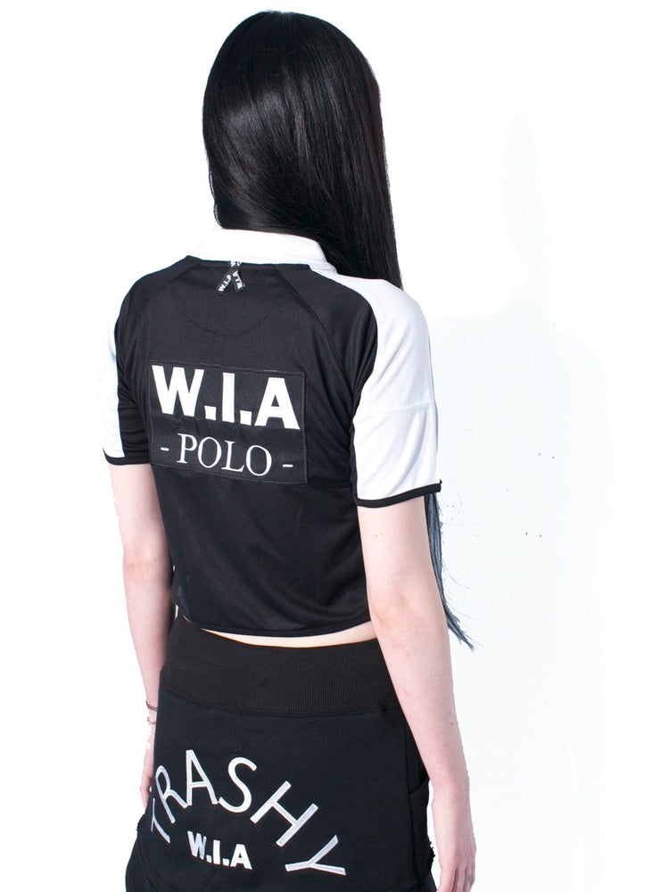 GOTH POLO * BIG back patch / cropped polo