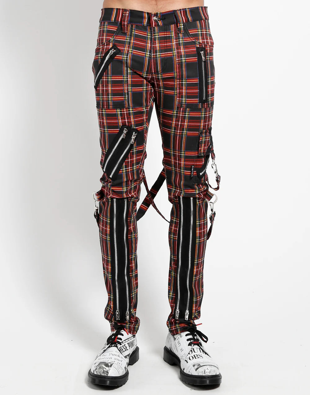 【TRIPP NYC】CLASSIC SLIM LEG BONDAGE PANT BLACK PLAID(IS674MP)【取寄】
