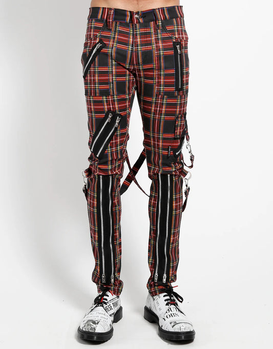 【TRIPP NYC】タータンチェックボンデージパンツ*CLASSIC SLIM LEG BONDAGE PANT BLACK PLAID(IS674MP)
