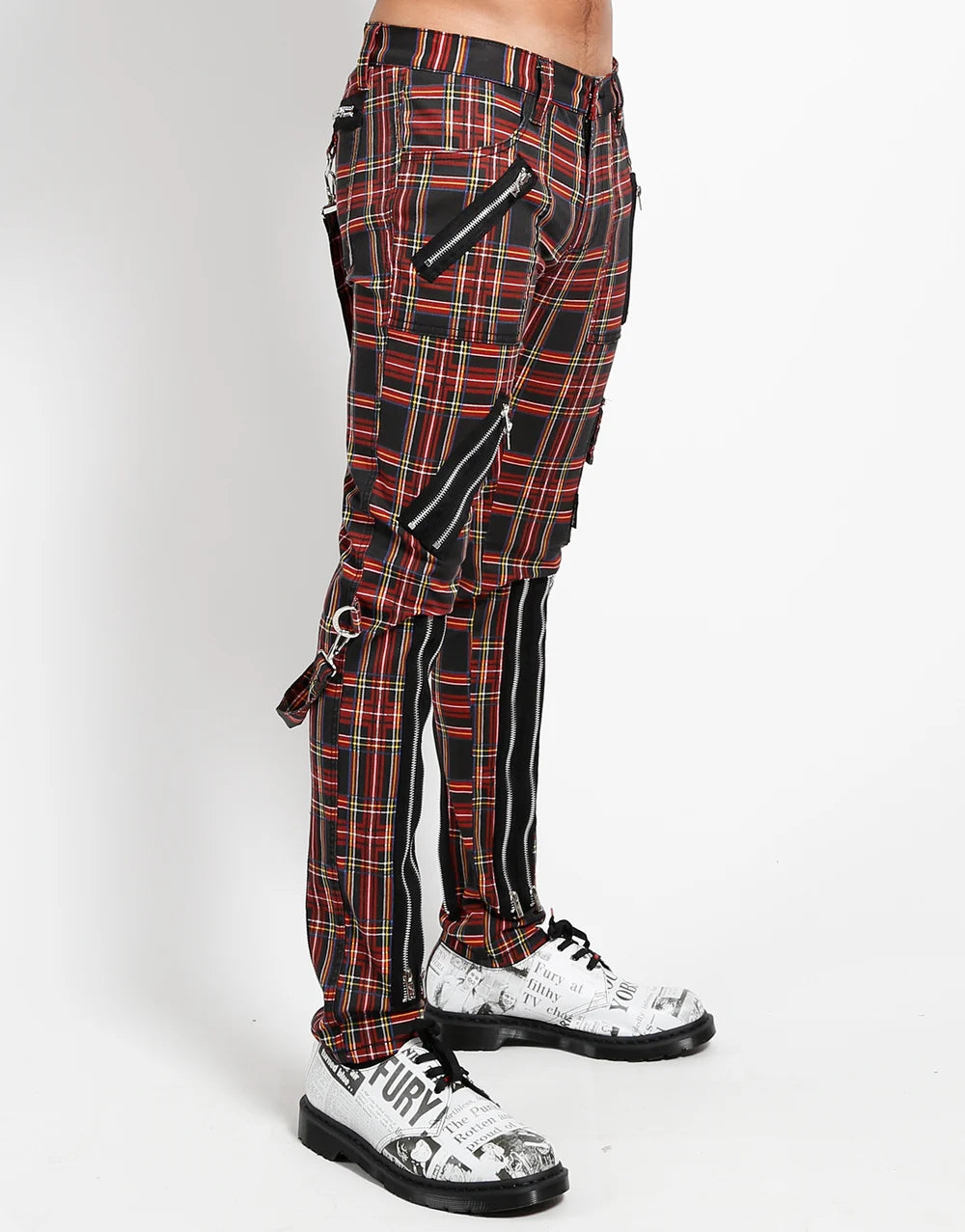 【TRIPP NYC】CLASSIC SLIM LEG BONDAGE PANT BLACK PLAID(IS674MP)【取寄】