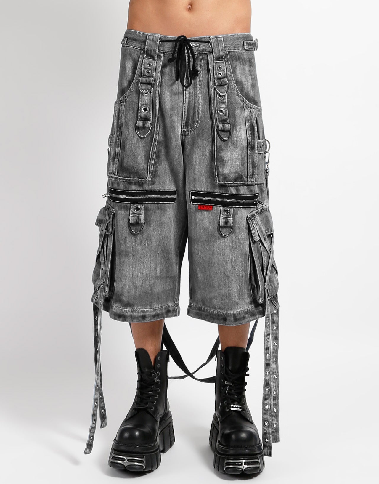 【TRIPP NYC】ワイドカーゴパンツ*X-STRAP PANT FOG WASH BLACK DENIM(JM7144MB)