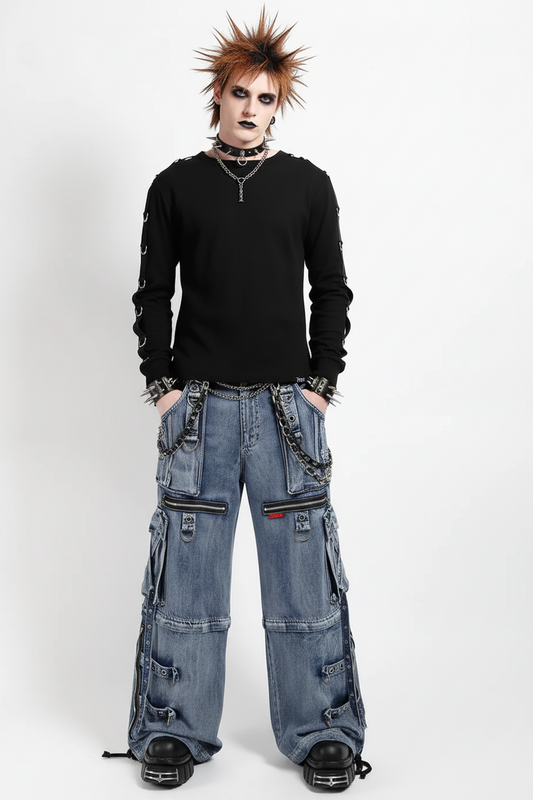 【TRIPP NYC】X-STRAP PANT FOG WASH INDIGO DENIM(JM7144MB)