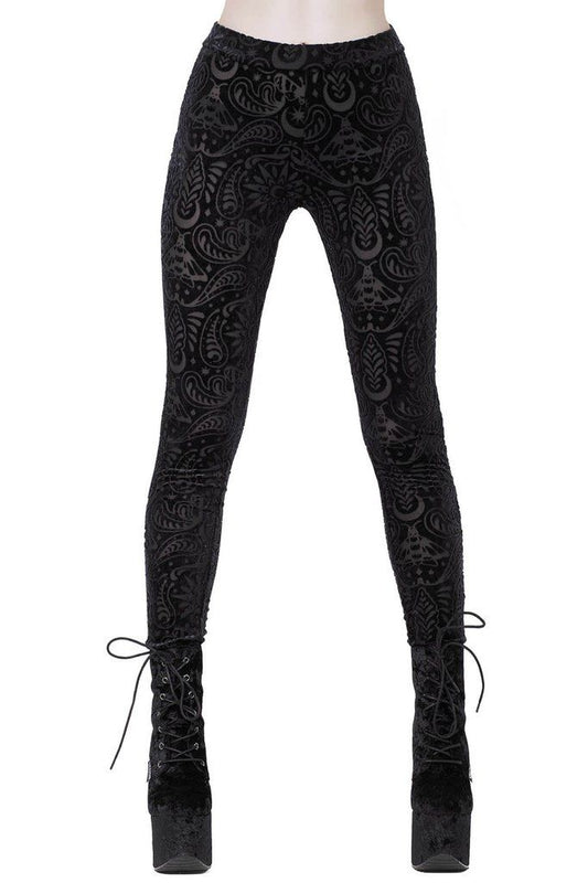 【KILL STAR】LEPIDOPTERA SAIPH LEGGINGS*バーンアウトベルベットレギンス-SIZE:XXL