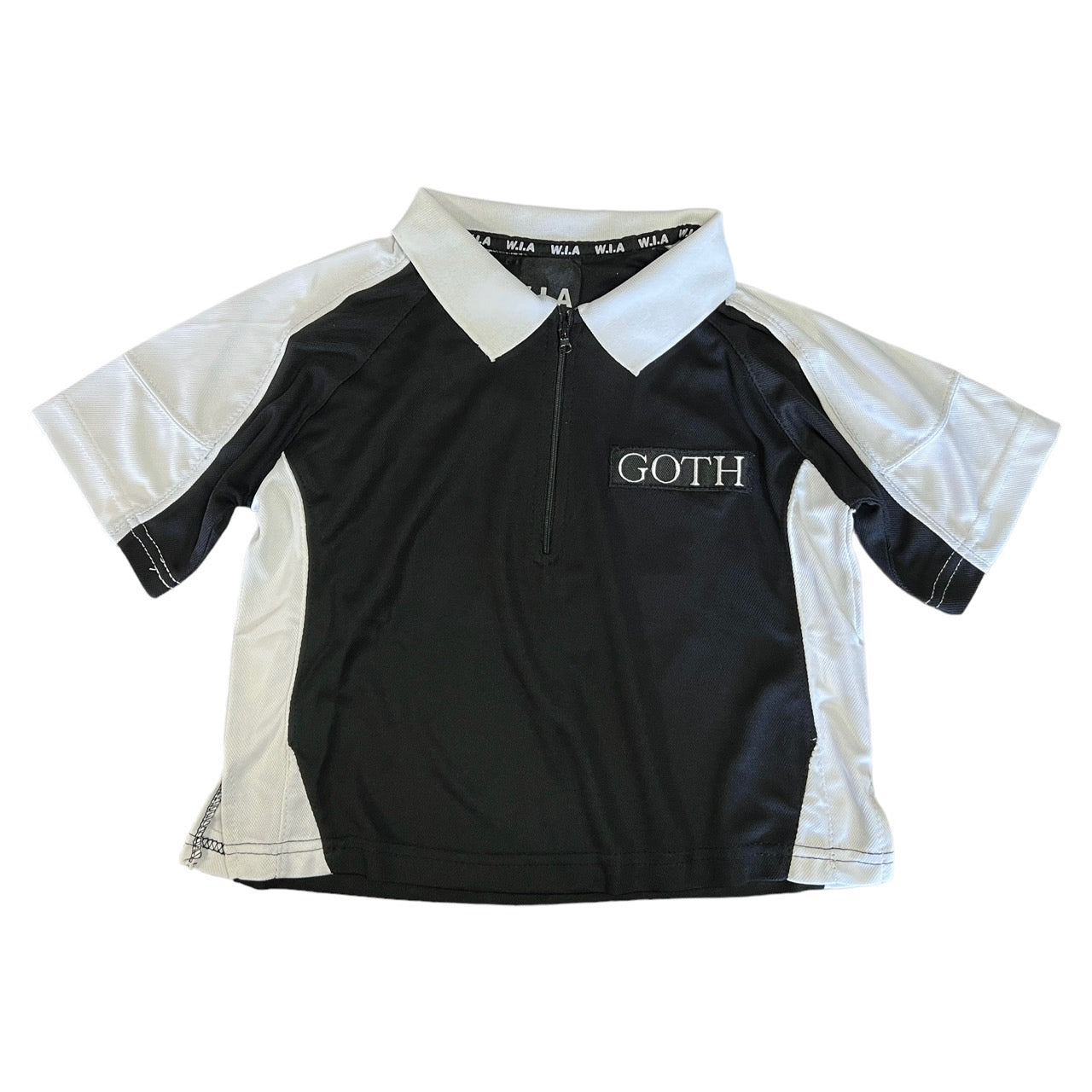 GOTH POLO * BIG back patch / cropped polo