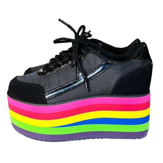 レインボー・ハイソールスニーカー*KARAZII -BLACK/RAINBOW