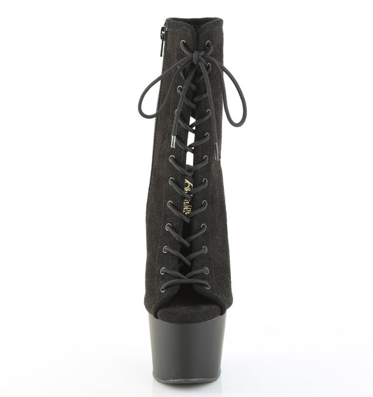 【PLEASER】ADORE-1016 プラットフォームシューズ Blk Faux Suede/Blk Matte【取寄】