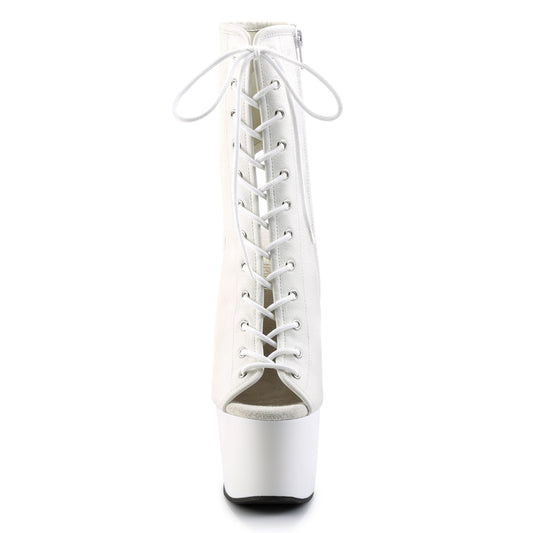 【PLEASER】ADORE-1016 プラットフォームシューズ Wht Faux Leather/Wht【取寄】