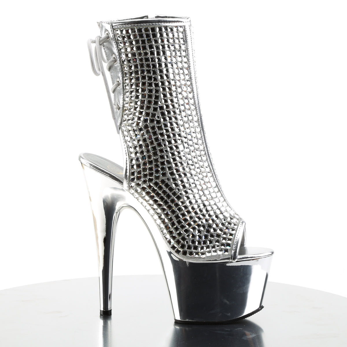 【PLEASER】ADORE-1018DCS プラットフォームシューズ Slv Multi RS/Slv Chrome【取寄】