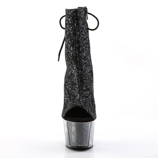 【PLEASER】ADORE-1018G プラットフォームシューズ Blk Glitter/Blk Glitter【取寄】