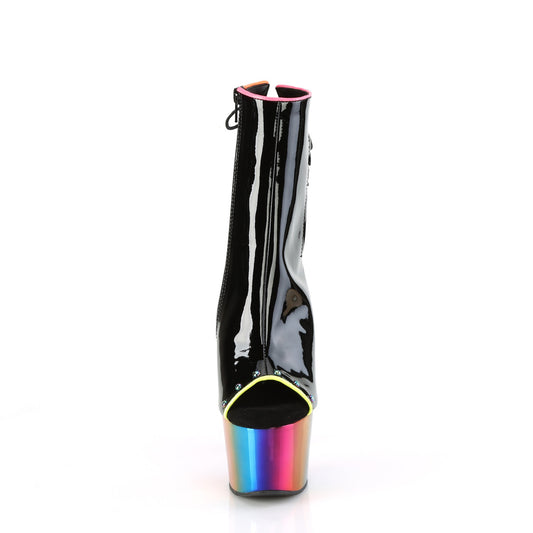 【PLEASER】ADORE-1018RC-02 プラットフォームシューズ Blk Pat/Rainbow Chrome【取寄】