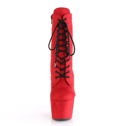 【PLEASER】ADORE-1020FS プラットフォームシューズ Red Faux Suede/Red Faux Suede【取寄】