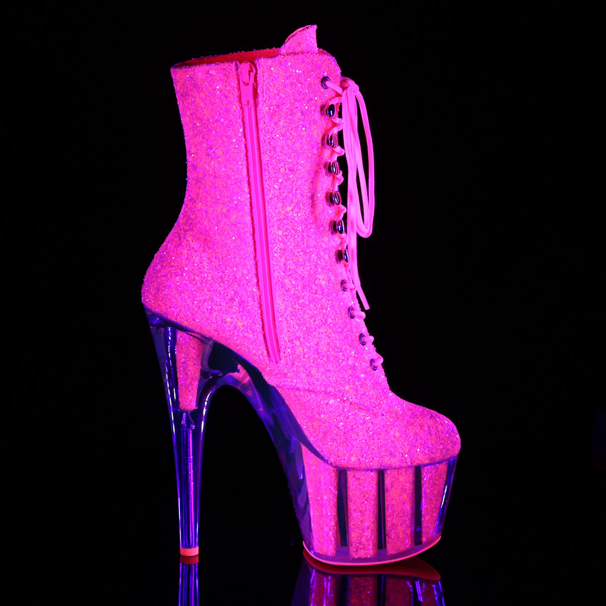 【PLEASER】ADORE-1020G プラットフォームシューズ Neon Pink Glitter/Neon Pink Glitter【取寄】