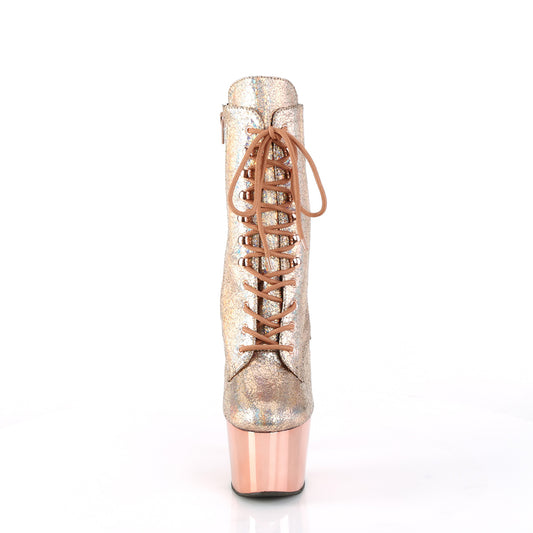 【PLEASER】ADORE-1020HM シューズ Rose Gold Holo Metallic Pu/Rose Gold Chrome【取寄】