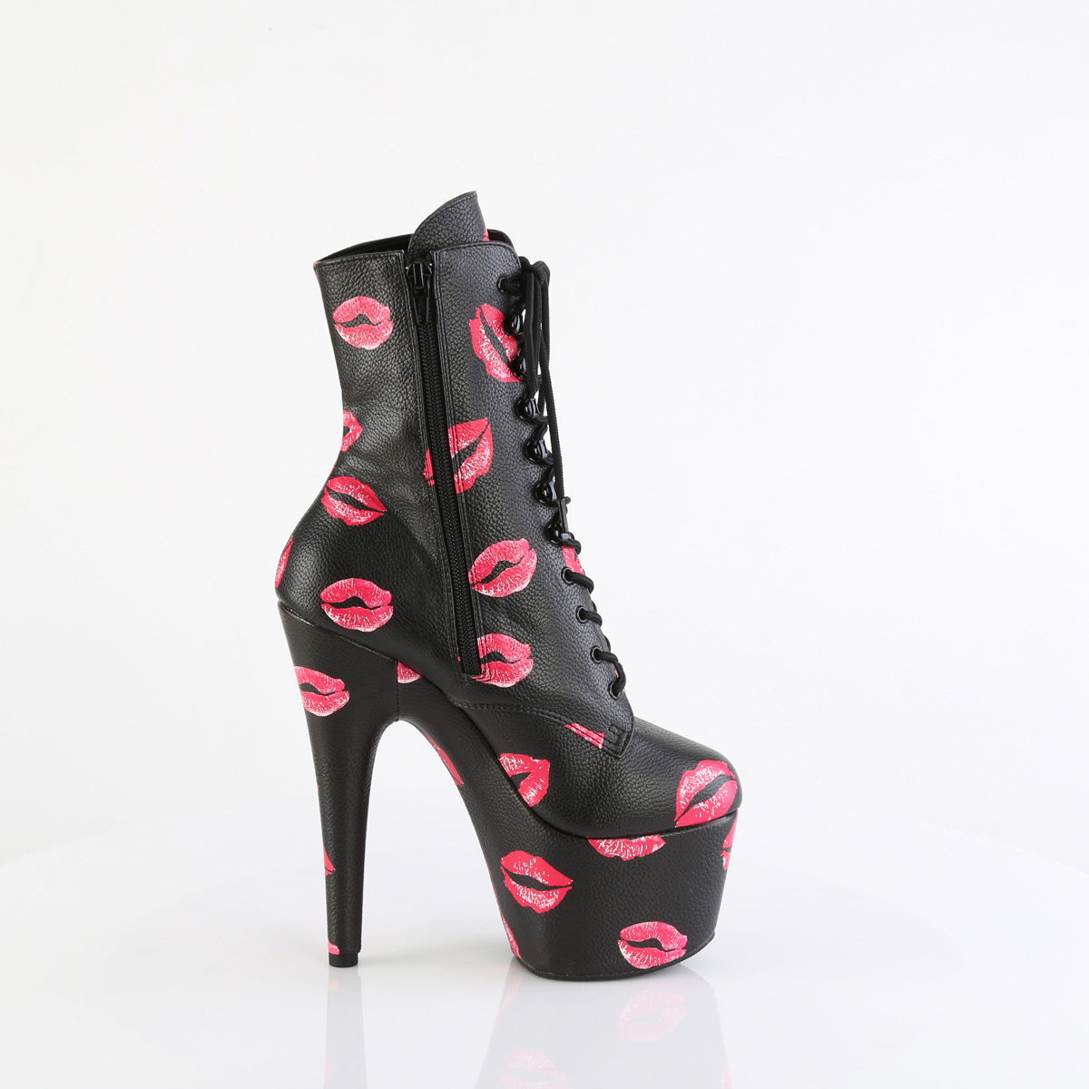【PLEASER】ADORE-1020KISSES プラットフォームシューズ Blk Faux Leather/Blk Faux Leather【取寄】