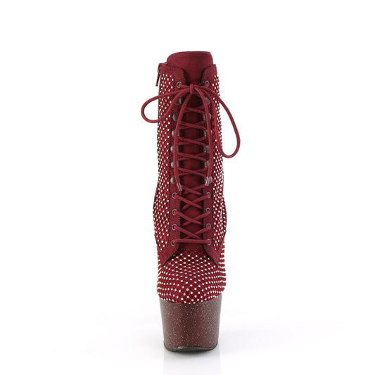 【PLEASER】ADORE-1020RM プラットフォームシューズ Burgundy Faux Suede-RS Mesh/Burgundy Mat【取寄】