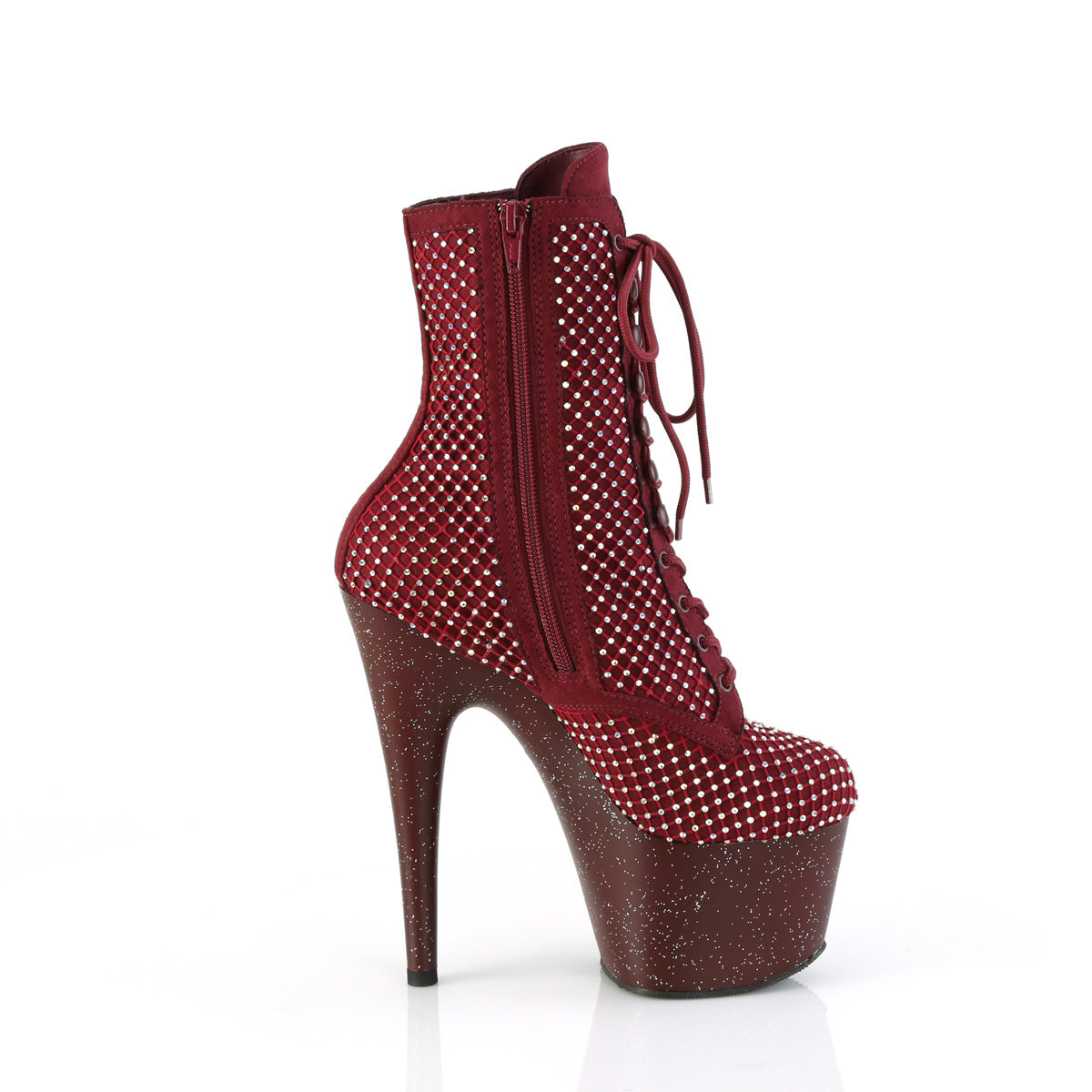 【PLEASER】ADORE-1020RM プラットフォームシューズ Burgundy Faux Suede-RS Mesh/Burgundy Mat【取寄】