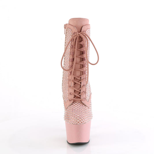 【PLEASER】ADORE-1020RM シューズ Salmon Pink Faux Suede-RS Mesh/B.Pink M.【取寄】