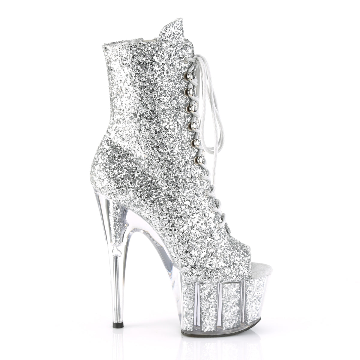【PLEASER】ADORE-1021G プラットフォームシューズ Slv Glitter/Slv Gliteer【取寄】