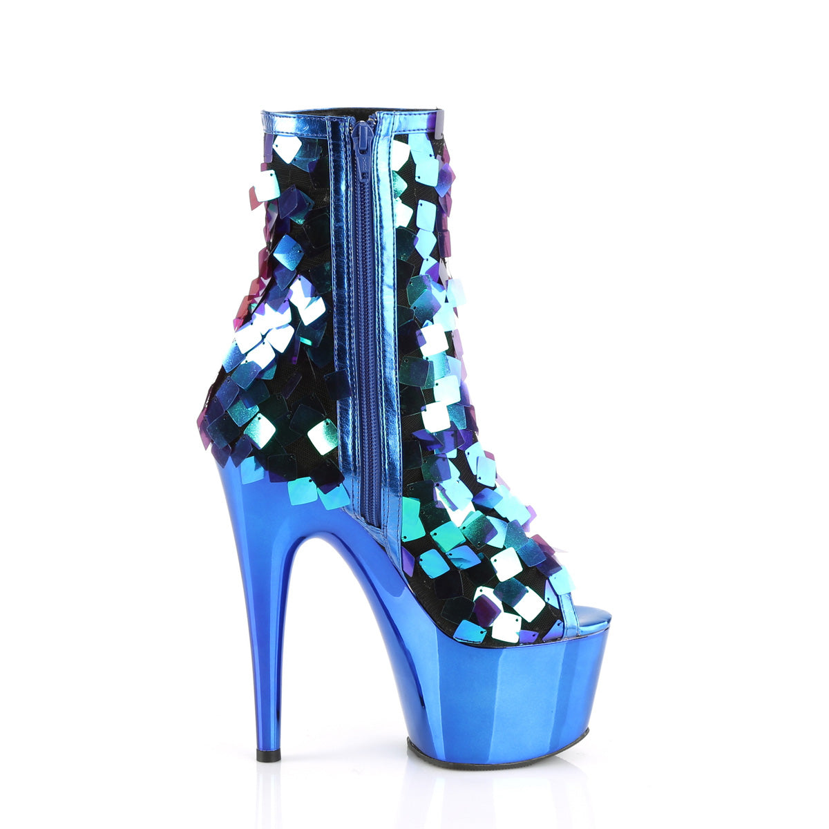 【PLEASER】ADORE-1031SSQ プラットフォームシューズ Iri.Green Sequins-R.Blue MetPu/R.BlueChrome【取寄】