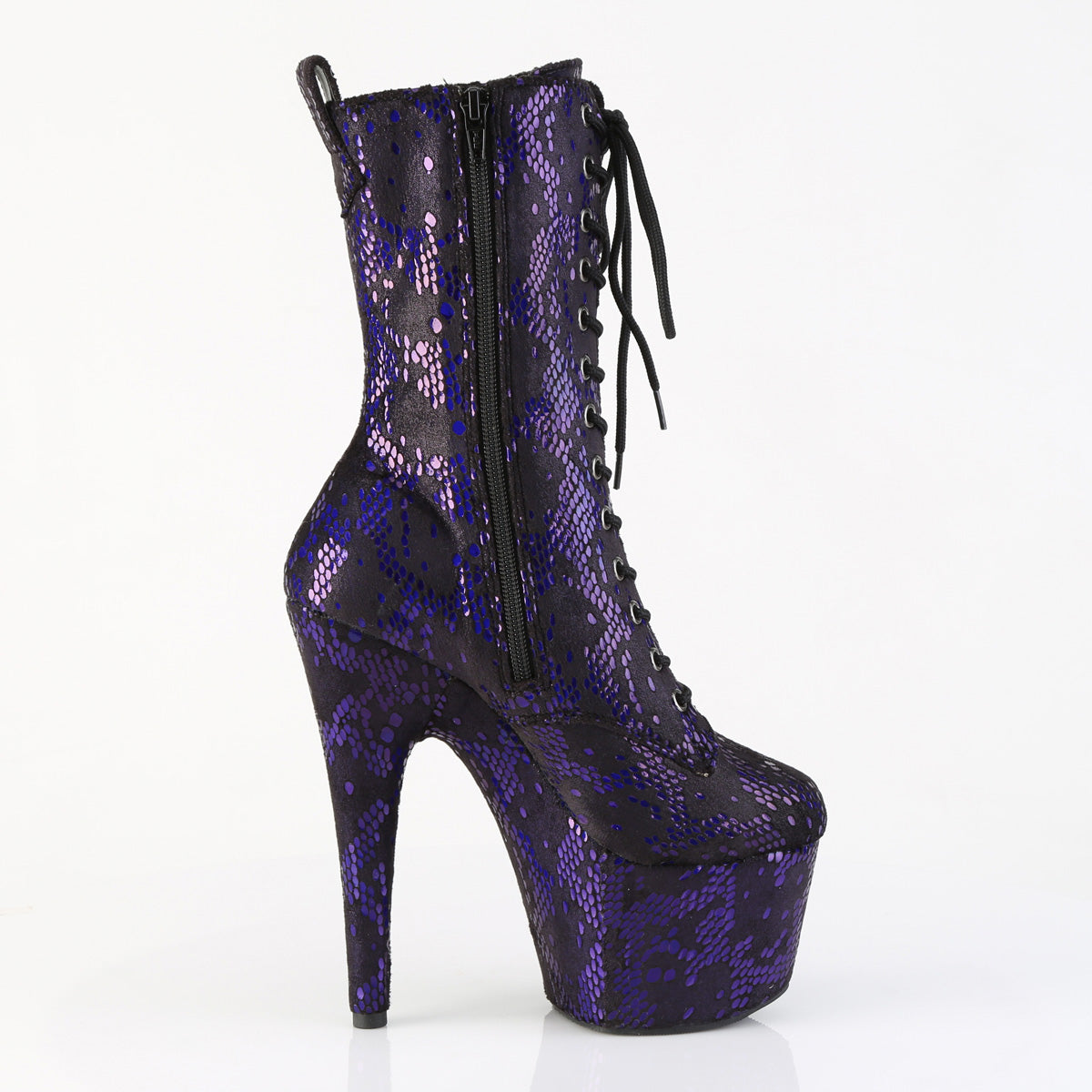 【PLEASER】ADORE-1040SPF プラットフォームシューズ Purple Metallic Snake Print Fabric/M【取寄】