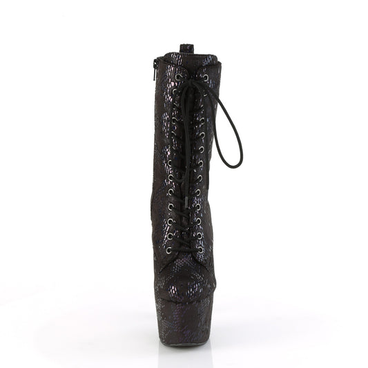 【PLEASER】ADORE-1040SPF プラットフォームシューズ Blk Oil Slick Met. Snake Print Fabric/M【取寄】