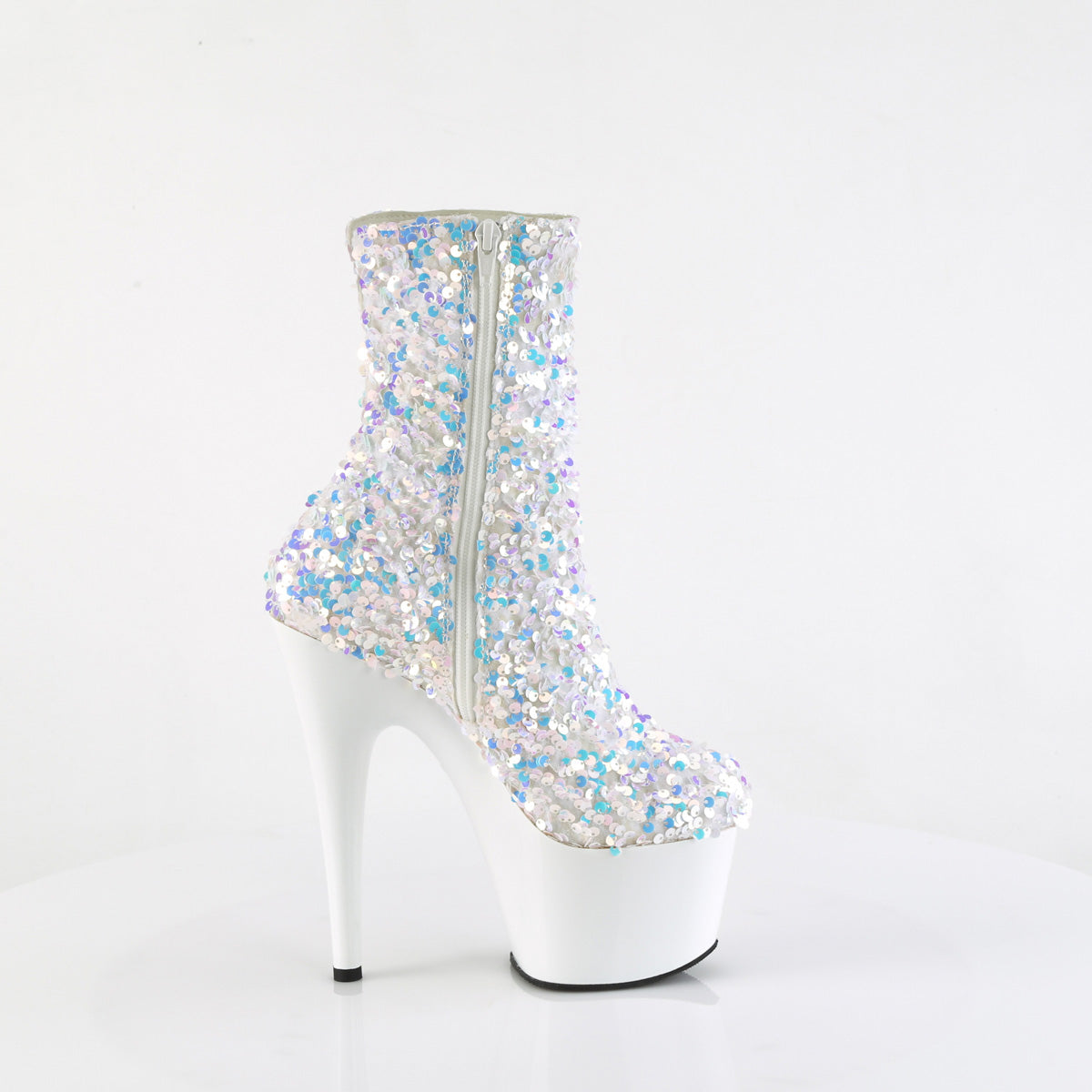 【PLEASER】ADORE-1042SQ プラットフォームシューズ Wht Multi Sequins/Wht【取寄】