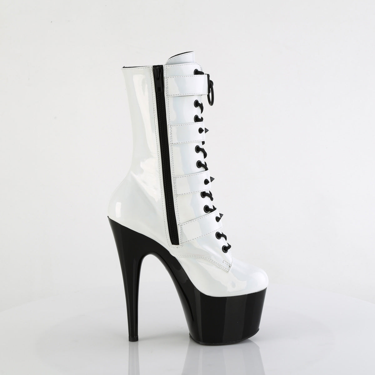 【PLEASER】ADORE-1046TT プラットフォームシューズ Wht Holo Pat/Blk【取寄】