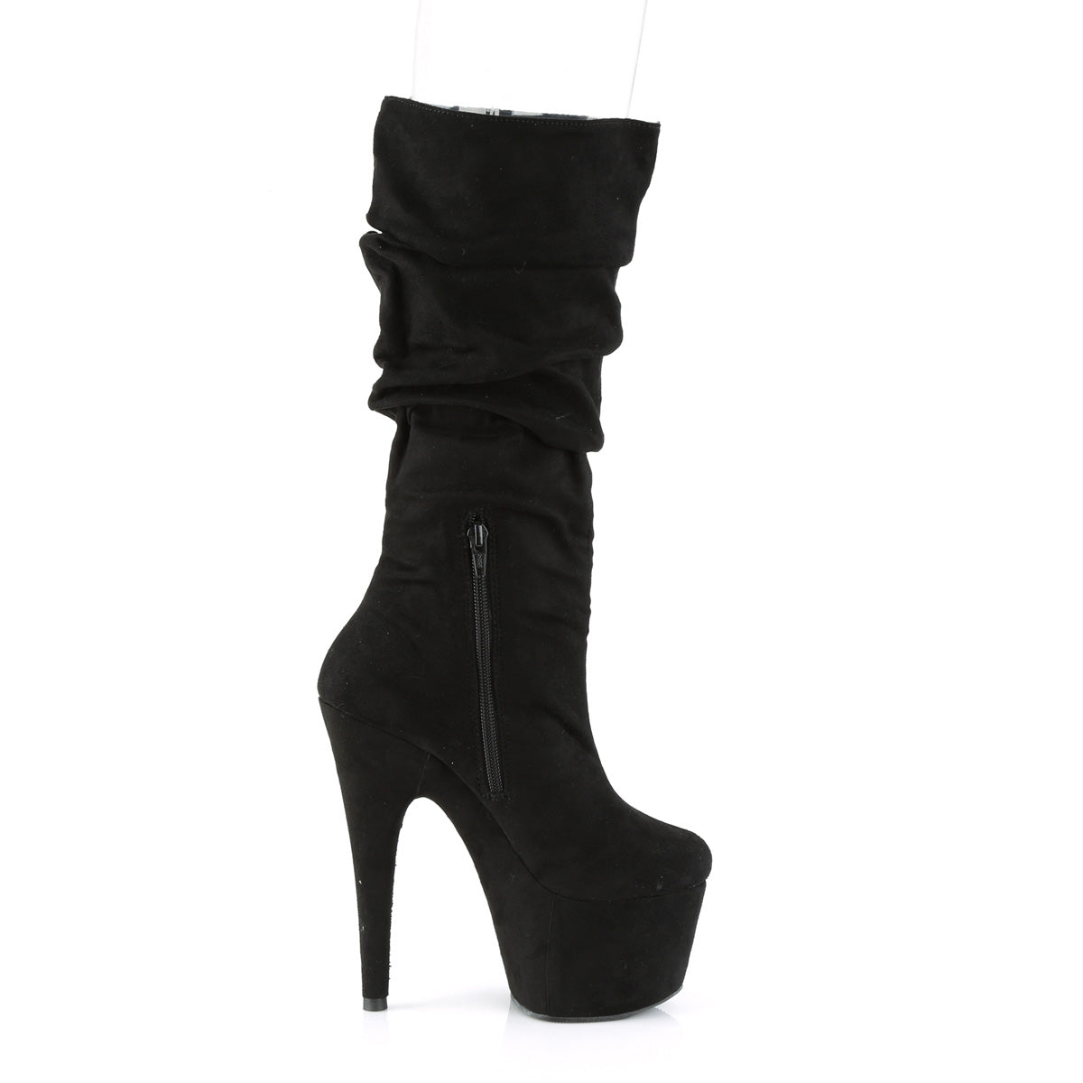 【PLEASER】ADORE-1061 プラットフォームシューズ Blk Faux Suede/Blk Faux Suede【取寄】