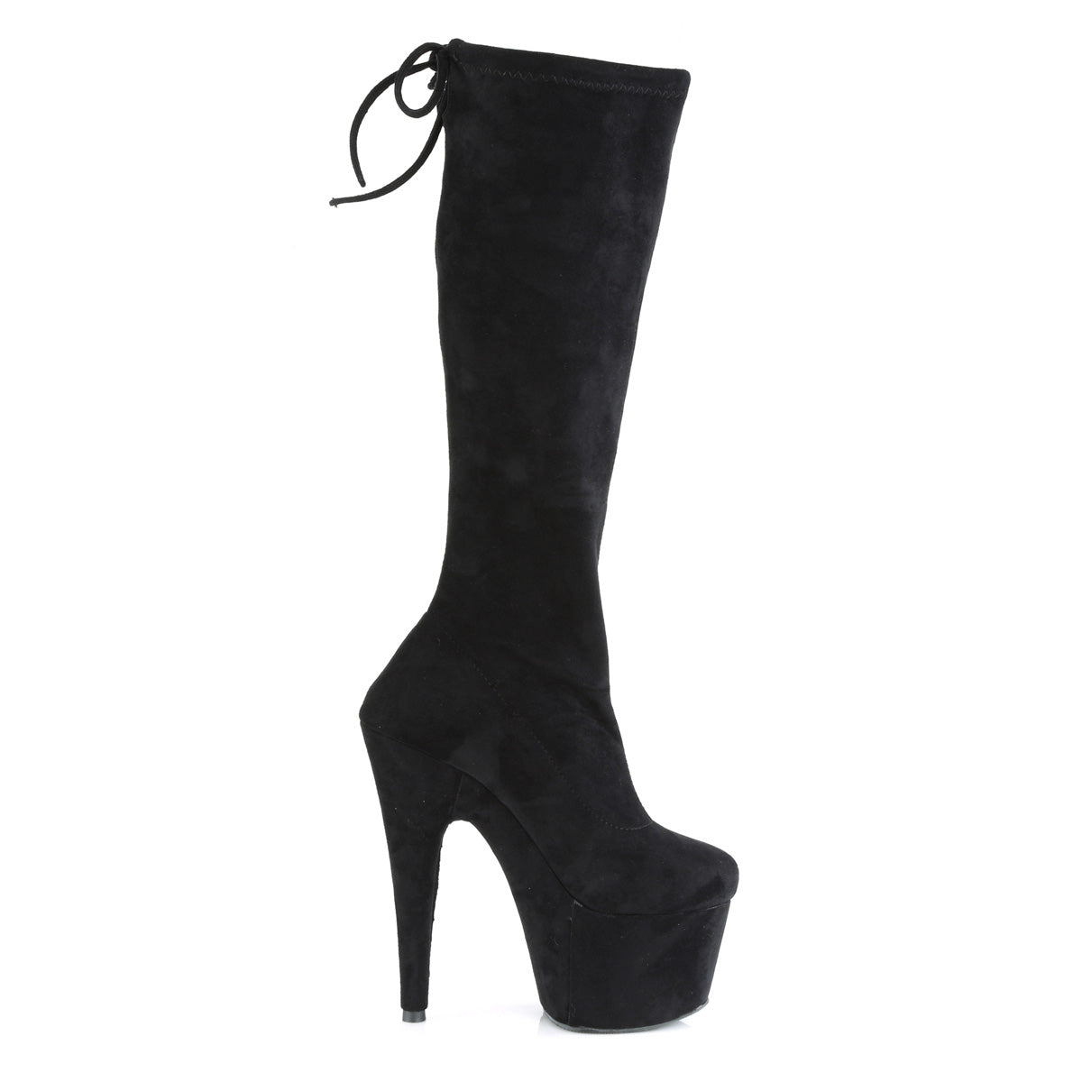 【PLEASER】ADORE-2008 シューズ Blk Stretch Faux Suede/Blk Faux Suede【取寄】