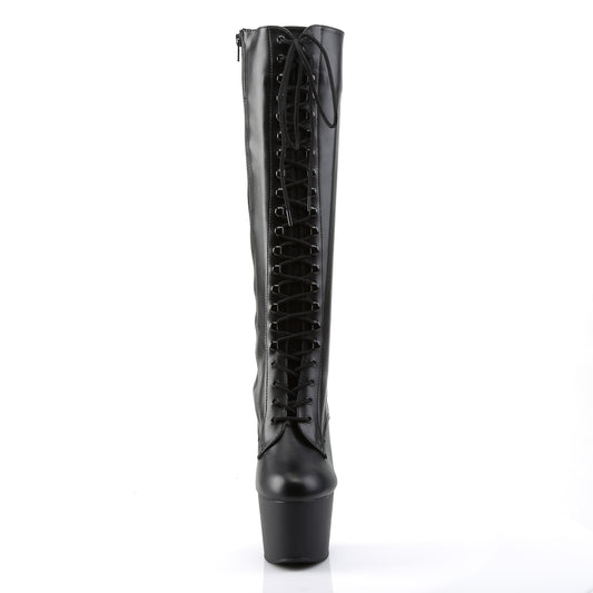 【PLEASER】ADORE-2023 プラットフォームシューズ Blk Str Faux Leather/Blk Matte【取寄】