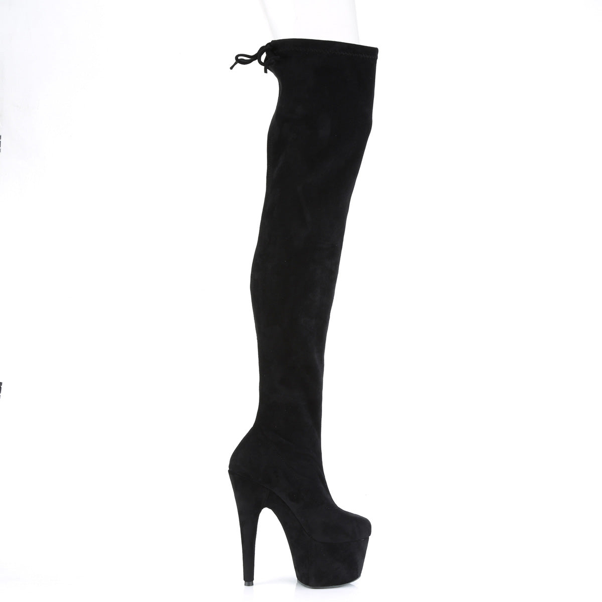 【PLEASER】ADORE-3008 プラットフォームシューズ Blk Stretch Faux Suede/Blk Faux Suede【取寄】