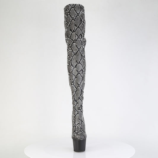 【PLEASER】ADORE-3008SP-BT プラットフォームシューズ Grey-Blk Snake Print/Blk Matte【取寄】
