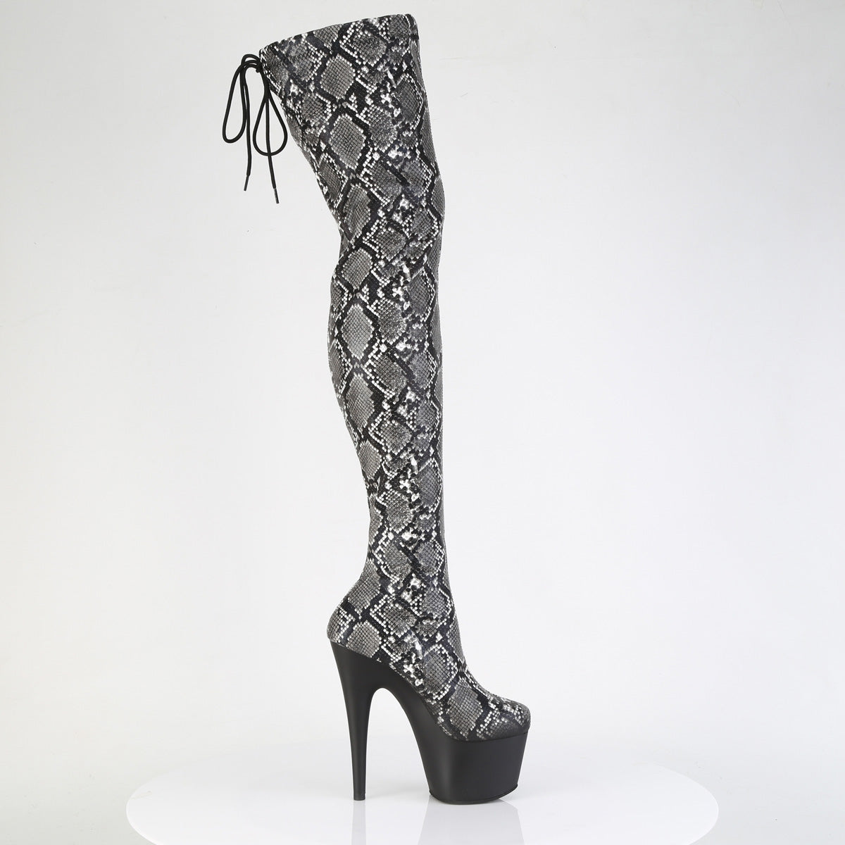 【PLEASER】ADORE-3008SP-BT プラットフォームシューズ Grey-Blk Snake Print/Blk Matte【取寄】
