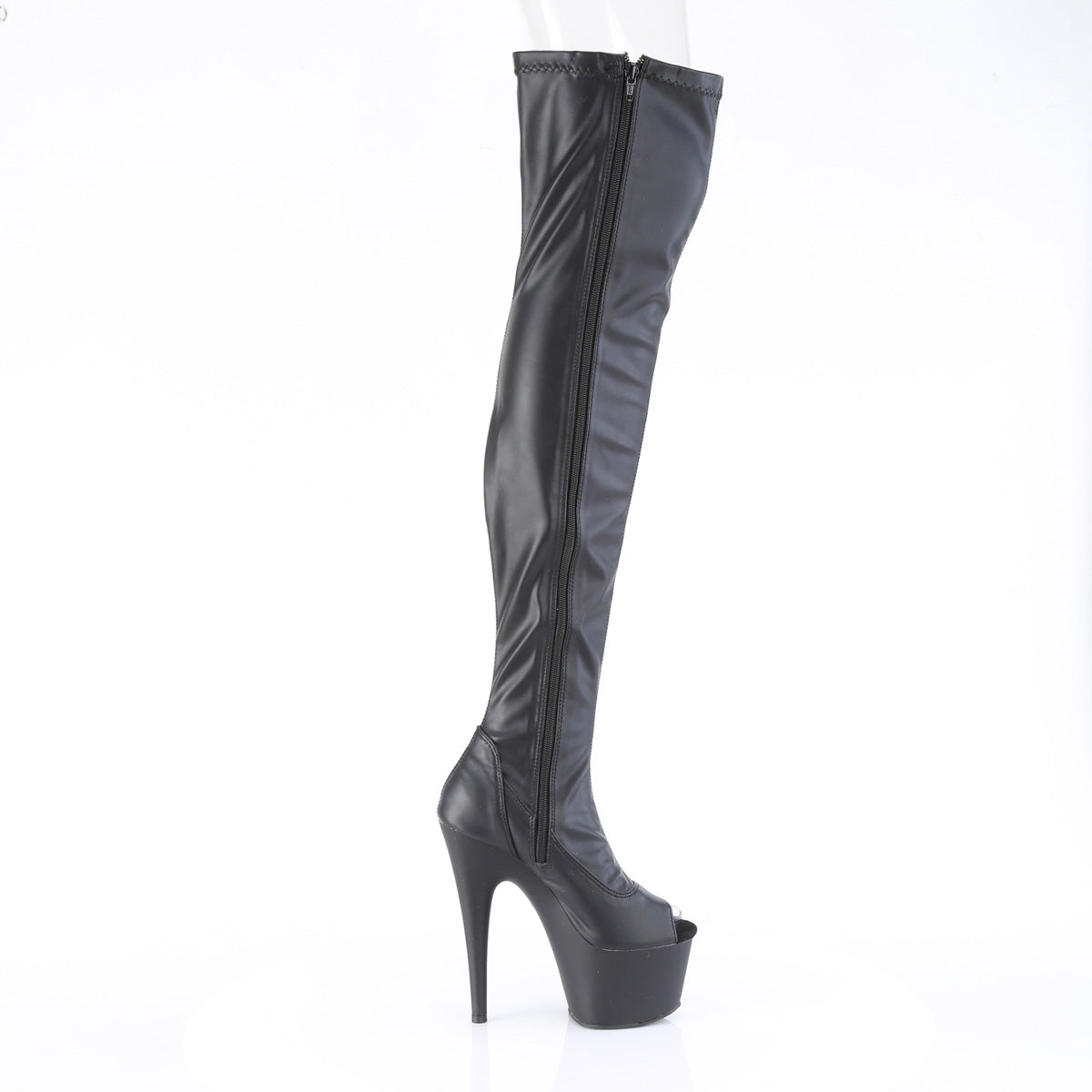 【PLEASER】ADORE-3011 プラットフォームシューズ Blk Str. Faux Leather/Blk Matte【取寄】