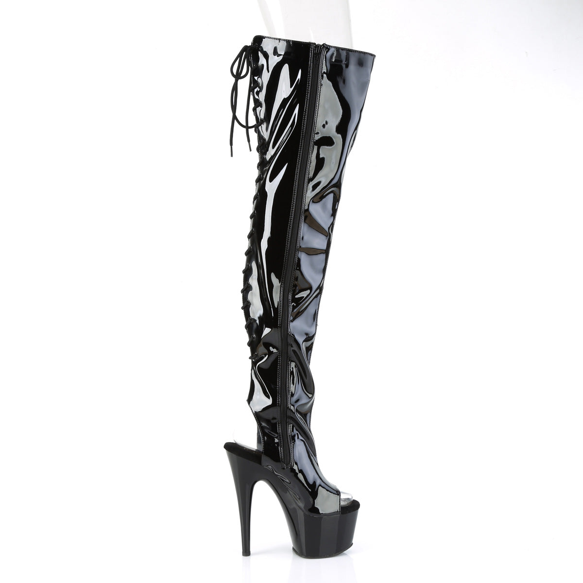 【PLEASER】ADORE-3017 プラットフォームシューズ Blk Str. Pat/Blk【取寄】