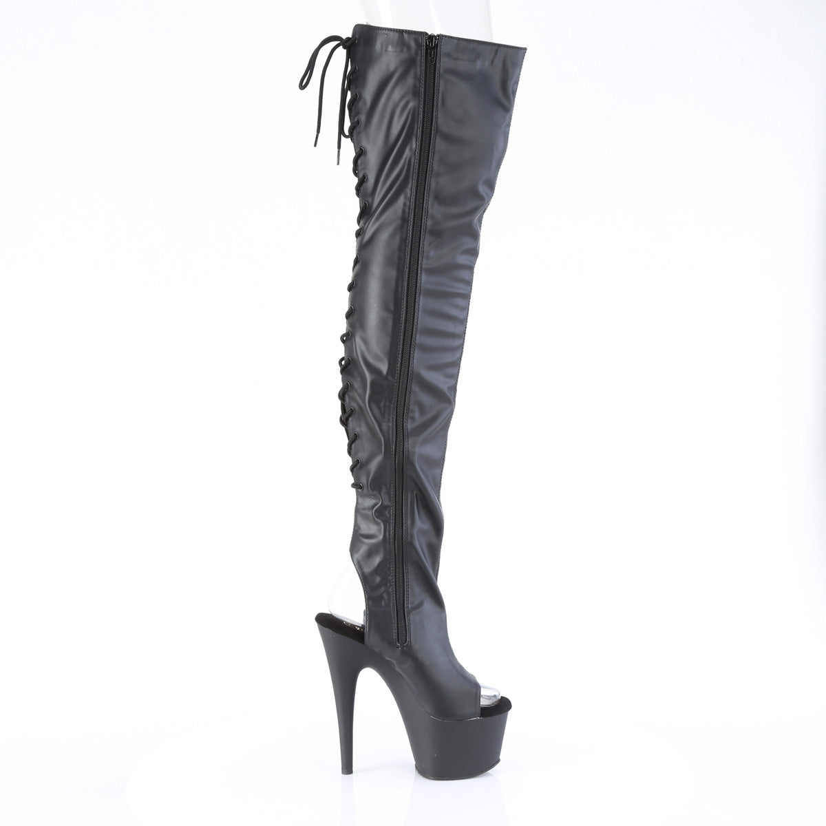 【PLEASER】ADORE-3017 プラットフォームシューズ Blk Str. Faux Leather【取寄】