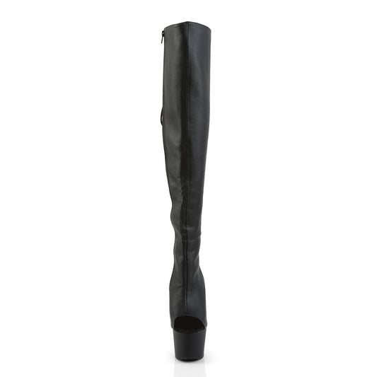 【PLEASER】ADORE-3019 プラットフォームシューズ Blk Faux Leather/Blk Matte【取寄】