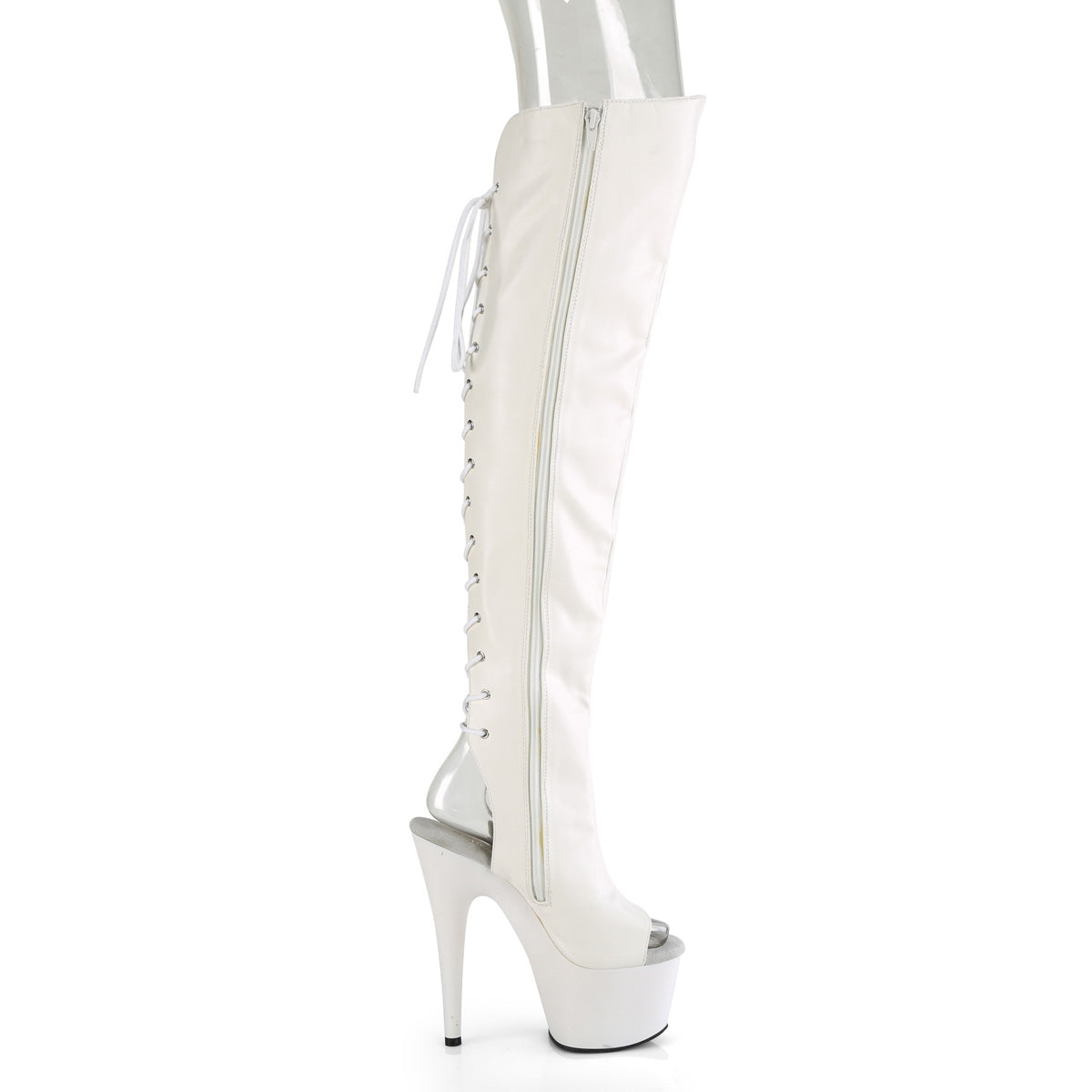 【PLEASER】ADORE-3019 プラットフォームシューズ Wht Faux Leather/Wht Matte【取寄】