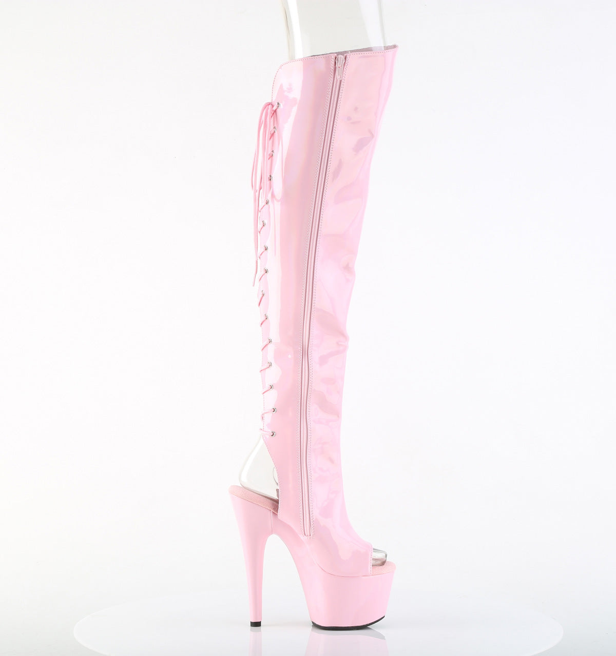 【PLEASER】ADORE-3019HWR プラットフォームシューズ B. Pink Str. Holo/B. Pink Holo【取寄】