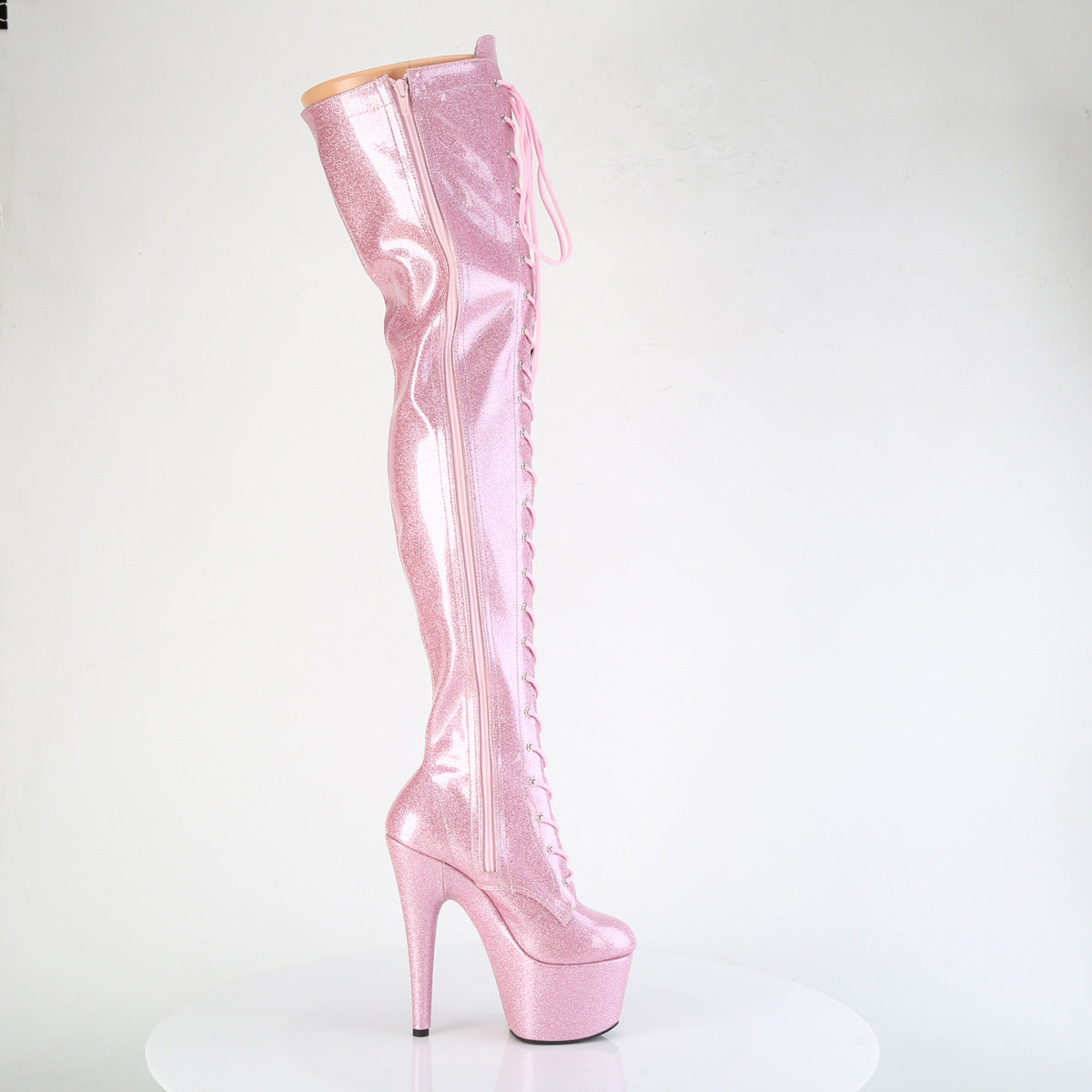 【PLEASER】ADORE-3020GP プラットフォームシューズ B. Pink Glitter Pat/M【取寄】