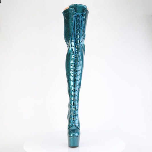 【PLEASER】ADORE-3020GP プラットフォームシューズ Teal Glitter Pat/M【取寄】