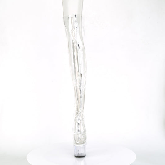 【PLEASER】ADORE-3021 プラットフォームシューズ Clr TPU-Slv Metallic/Clr【取寄】