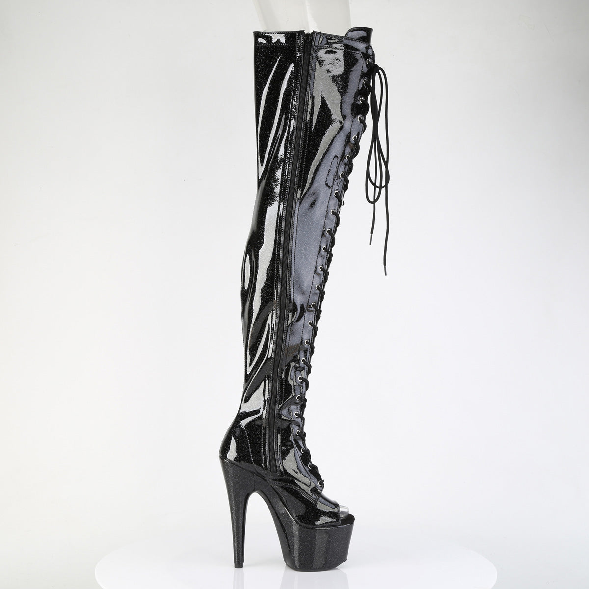 【PLEASER】ADORE-3021GP プラットフォームシューズ Blk Glitter Pat/M【取寄】